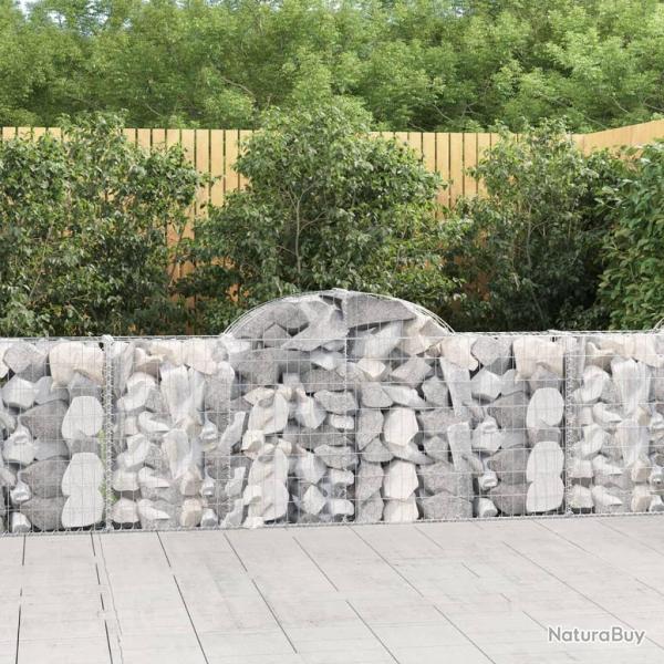 Paniers � gabions arqu�s 2 pcs 200x30x80/100 cm Fer galvanis�