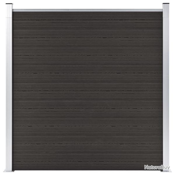 Panneau de clture WPC 180x186 cm Noir