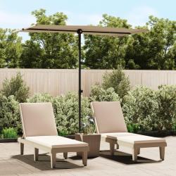 Parasol de jardin avec m&acirc;t en aluminium 180x110 cm taupe