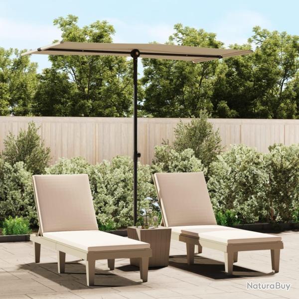 Parasol de jardin avec m�t en aluminium 180x110 cm taupe