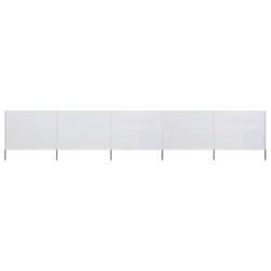 Paravent 5 panneaux Tissu 600 x 160 cm Blanc sable
