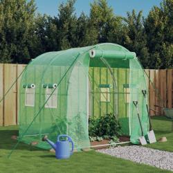 Serre avec cadre en acier vert 4 m&sup2; 2x2x2 m