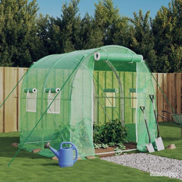 Serre avec cadre en acier vert 4 m� 2x2x2 m