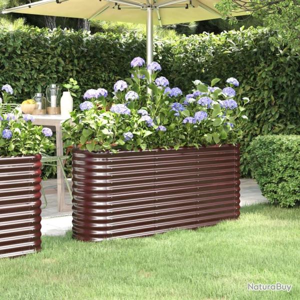 Lit sur�lev� de jardin Acier enduit de poudre marron