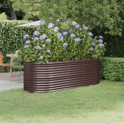 Lit sur&eacute;lev&eacute; de jardin Acier enduit de poudre marron
