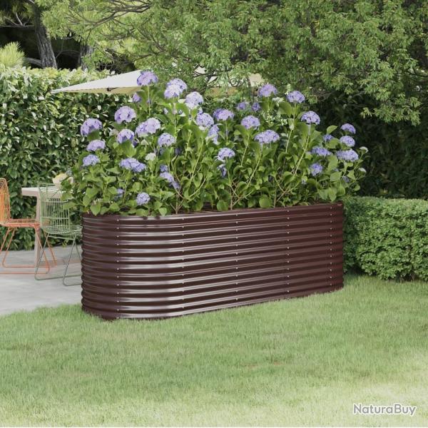 Lit sur�lev� de jardin Acier enduit de poudre marron