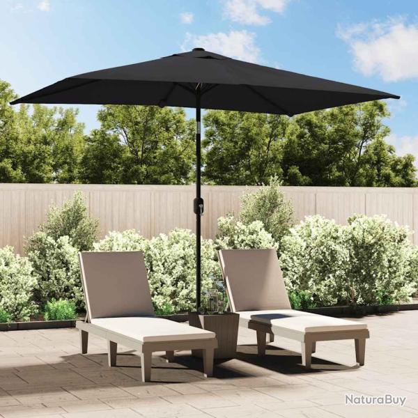 Parasol d'ext�rieur avec m�t en m�tal 300x200 cm Noir