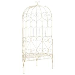 Banc de jardin 95 cm Fer Blanc antique