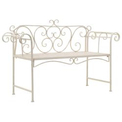 Banc de jardin 132 cm M&eacute;tal Antique Blanc
