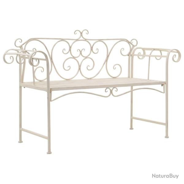 Banc de jardin 132 cm M�tal Antique Blanc