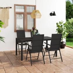 Ensemble &agrave; manger de jardin 5 pcs noir