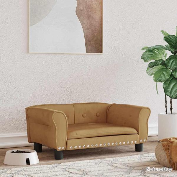 Lit pour chien marron 70x45x30 cm velours