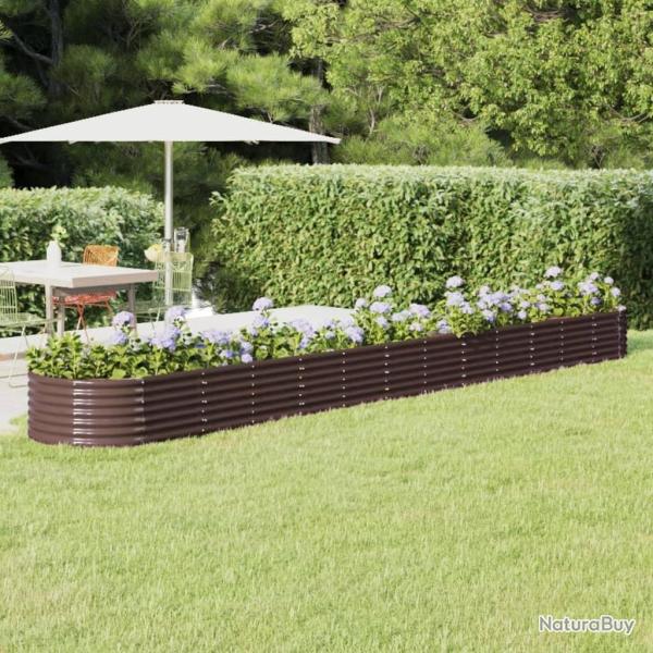 Lit surlev de jardin Acier enduit de poudre marron