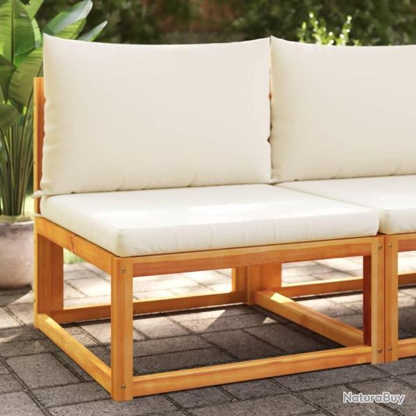 Canap� de jardin sans accoudoirs avec coussins en bois d'acacia et corde