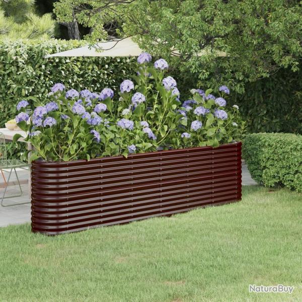Lit sur�lev� de jardin Acier enduit de poudre marron