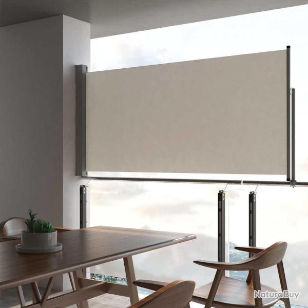 Auvent lat�ral r�tractable de patio 120 x 300 cm Blanc cass�