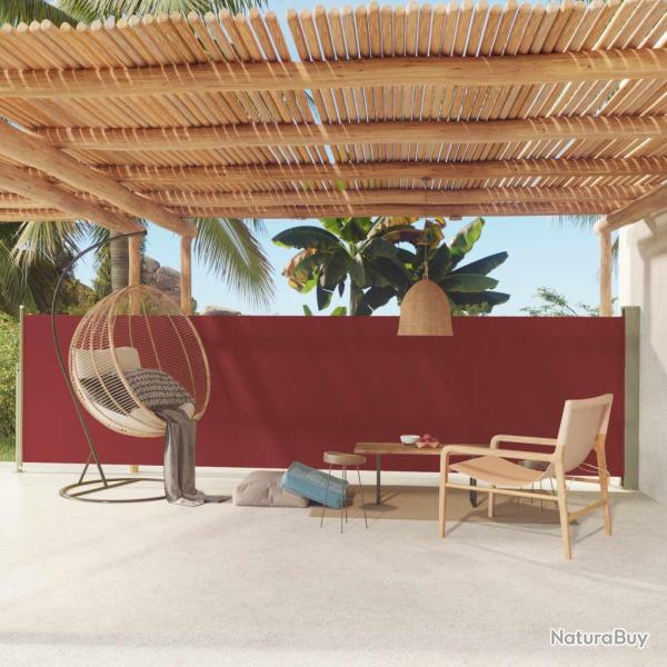 Auvent latral rtractable de patio 140x600 cm Rouge
