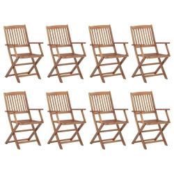 Chaises pliables d'ext&eacute;rieur lot de 8 Bois d'acacia solide