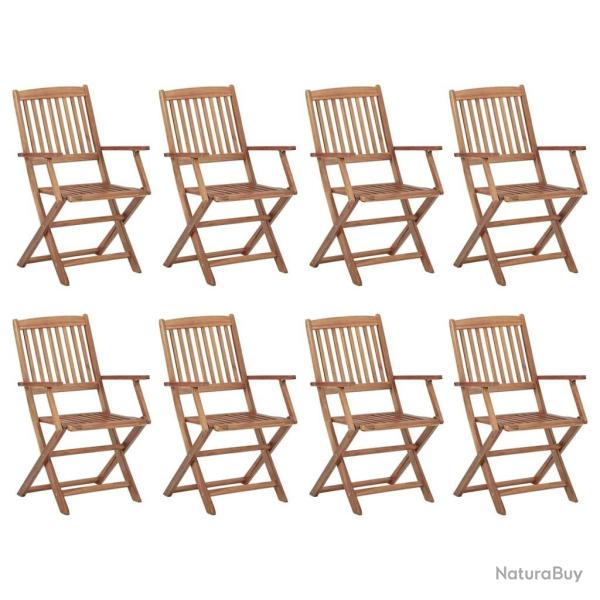 Chaises pliables d'ext�rieur lot de 8 Bois d'acacia solide