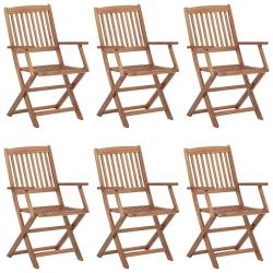 Chaises pliables d'ext&eacute;rieur lot de 6 Bois d'acacia solide