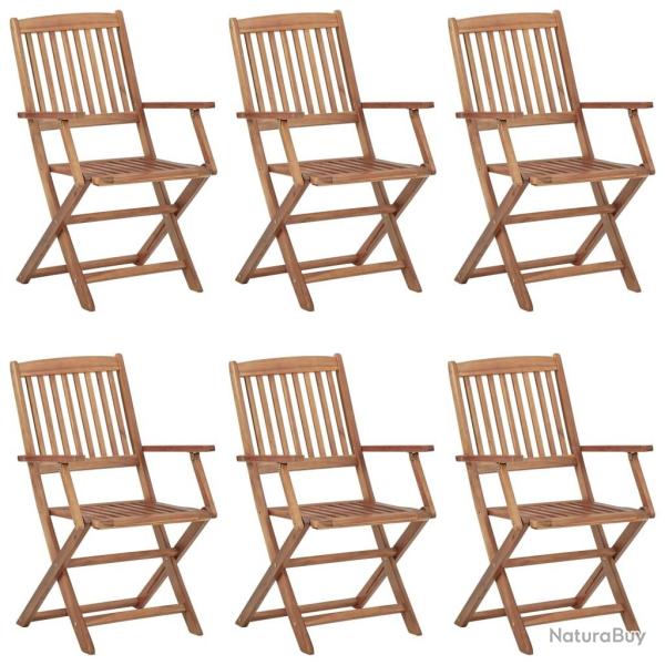 Chaises pliables d'ext�rieur lot de 6 Bois d'acacia solide