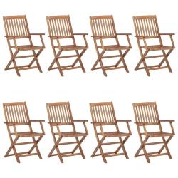 Chaises pliables d'ext&eacute;rieur lot de 8 Bois d'acacia solide