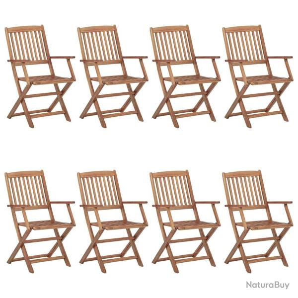 Chaises pliables d'extrieur lot de 8 Bois d'acacia solide