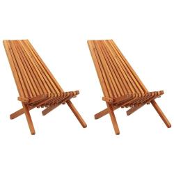 Chaises pliables d'ext&eacute;rieur lot de 2 Bois d'acacia solide
