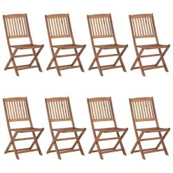Chaises pliables d'ext&eacute;rieur lot de 8 Bois d'acacia solide
