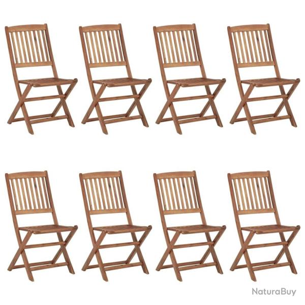 Chaises pliables d'extrieur lot de 8 Bois d'acacia solide