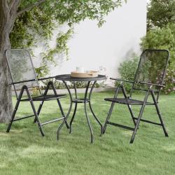 Chaises pliables jardin lot de 2 Maille m&eacute;tallique Anthracite