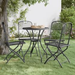 Chaises pliables jardin lot de 4 Maille m&eacute;tallique Anthracite