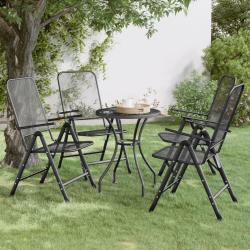 Chaises pliables jardin lot de 4 Maille m&eacute;tallique Anthracite