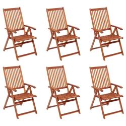 Chaises pliables de jardin lot de 6 Bois d'acacia solide