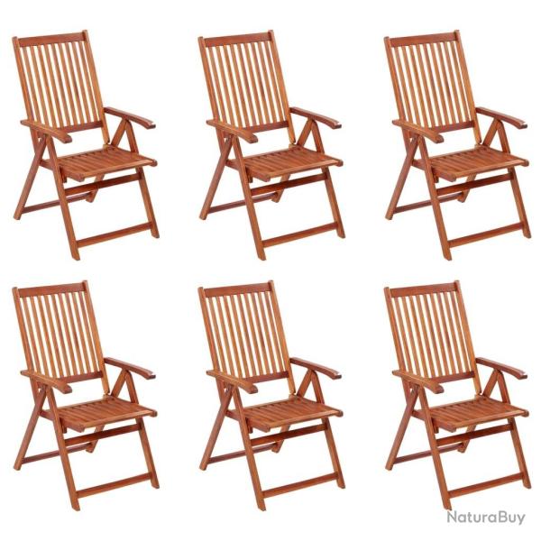 Chaises pliables de jardin lot de 6 Bois d'acacia solide