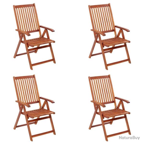 Chaises pliables de jardin lot de 4 Bois d'acacia solide