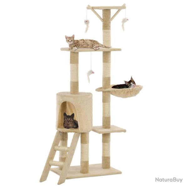 Arbre � chat avec griffoirs en sisal 138 cm Beige