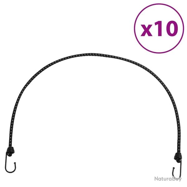 Cordes �lastiques avec bandes r�fl�chissantes et crochets 10pcs