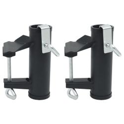 Pinces &agrave; parasol pour balcon 2 pcs 25-38 mm acier