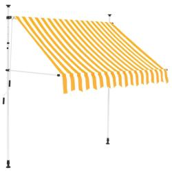 Auvent r&eacute;tractable manuel 150 cm Rayures oranges et blanches