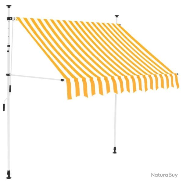 Auvent r�tractable manuel 150 cm Rayures oranges et blanches