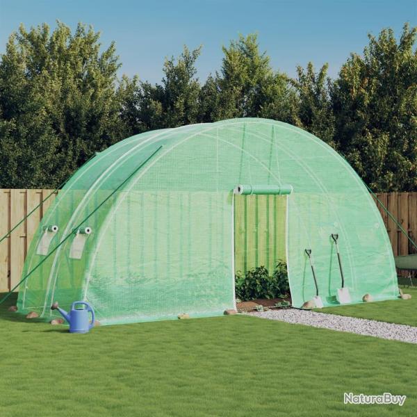 Serre avec cadre en acier vert 12 m� 6x2x2,85 m