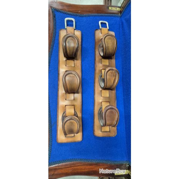 Porte fusils ratelier pr�sentoir en cuir pour 3 fusils