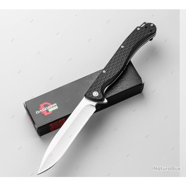Couteau Daggerr Finka Black Lame Acier 8Cr14MoV Manche FRN Liner Lock DGRFKFBKSW