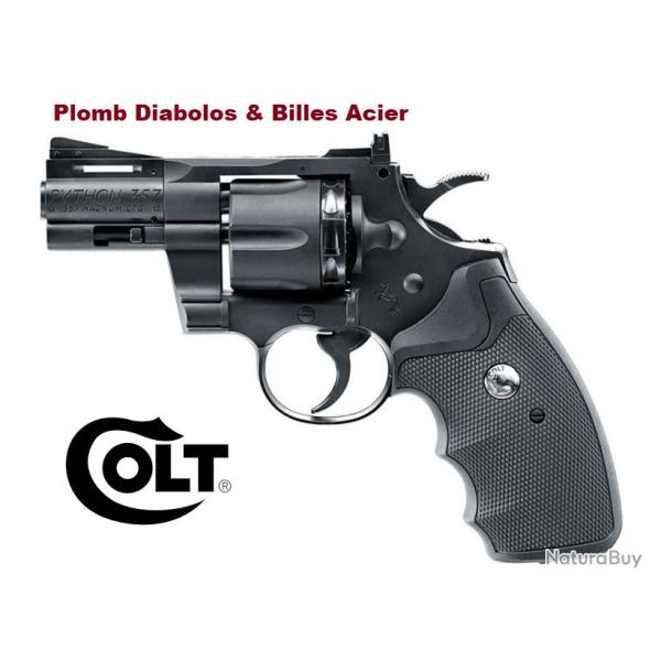 Revolver  Colt python 357 - 7.9 pouces  au Co2  / Cal 4.5  p lomb & Billes Acier