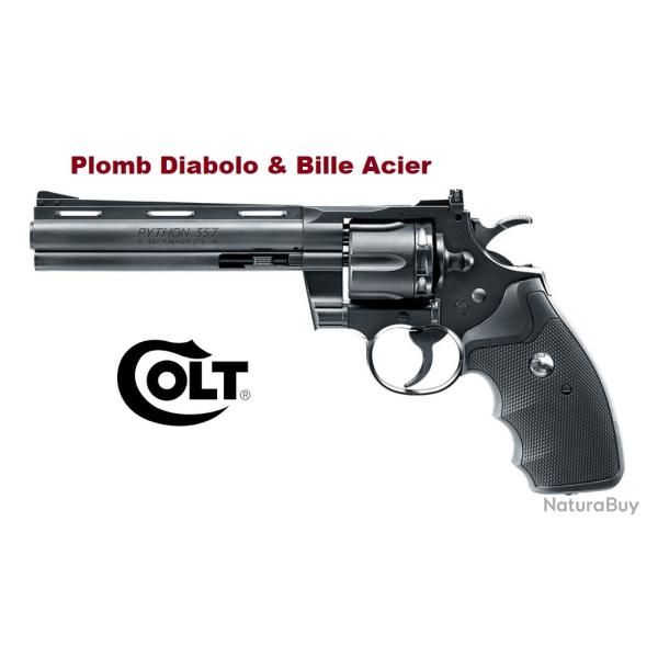 Revolver  Colt python 357 - 11.40 pouces  au Co2  / Cal 4.5  plomb & Billes Acier