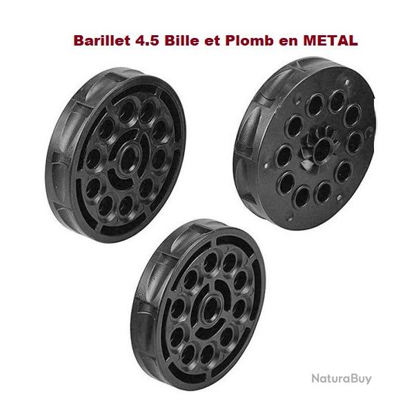 Barillet METAL python Colt 4.5 mm  par 3  / Cal 4.5  plomb & Billes Acier
