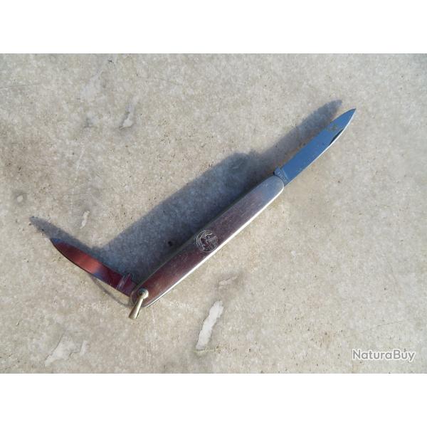 Ancien canif/couteau pliant publicitaire AIR FRANCE corps m�tal & double lame INOX -FRANCE(Vers1950)