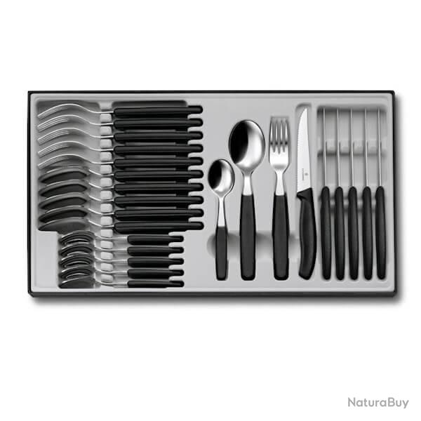 6.7233.24 M�nag�re Victorinox 24 pi�ces SwissClassic steak noir