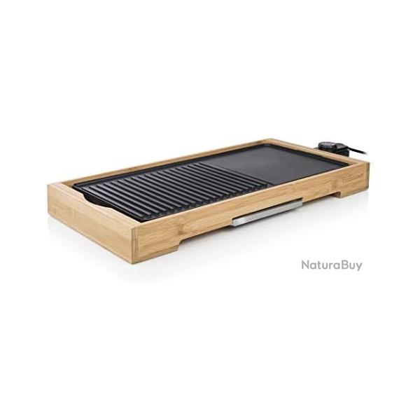 Plancha de table Bamboo Grill XL noire, 6 personnes, Plaque de cuisson en fonte d'aluminium